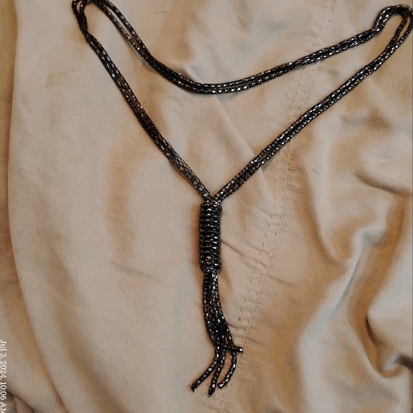 VINTAGE GUNPOWDER BRAIDED BOLO STYLE NECKLACE - Picture 2 of 5